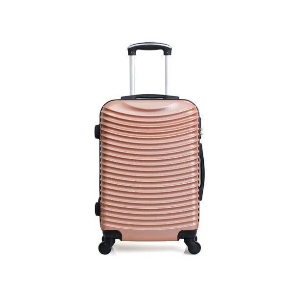 Cestovní kufr v barvě růžového zlata na kolečkách Hero Etna, 61 l