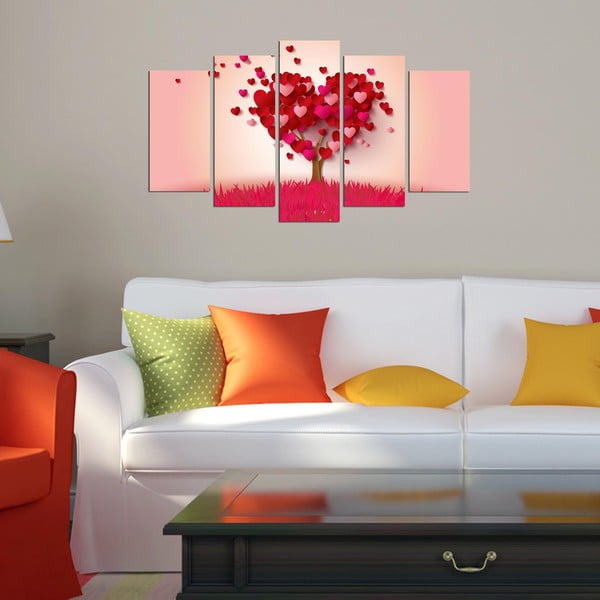 Vícedílný obraz Hearts, 110 x 60 cm