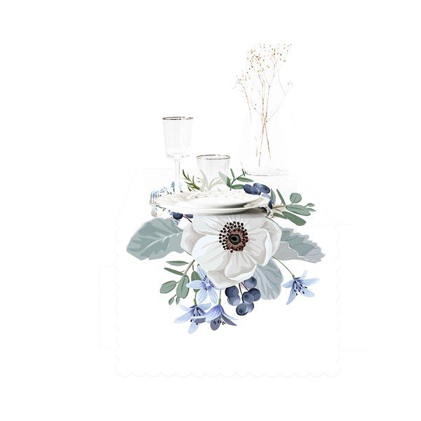 Běhoun na stůl 40x130 cm Blue Rose – Minimalist Cushion Covers-image-2