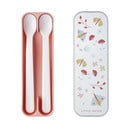 Plastové dětské lžičky v bílé a světle růžové barvě v sadě 2 ks Flowers & butterflies – Mepal