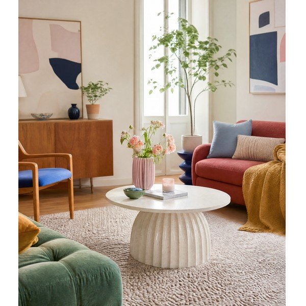 Kovový kulatý odkládací stolek ø 70 cm Veglia – Light & Living-image-3