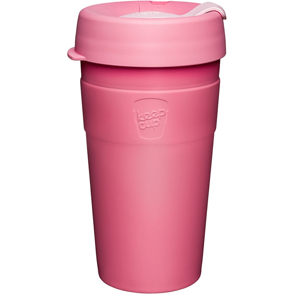 Růžový cestovní hrnek s víčkem KeepCup Saskatoon Thermal, 454 ml