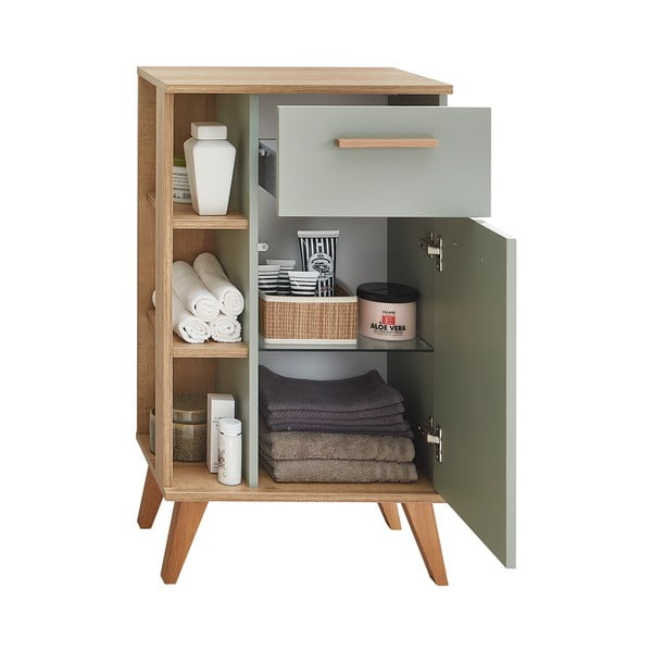 Zelená nízká koupelnová skříňka v dekoru dubu 51x90 cm Set 963 - Pelipal-image-4