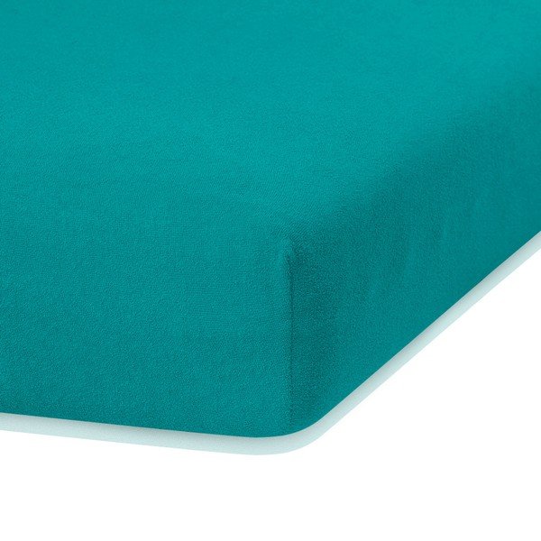 Tyrkysové elastické prostěradlo na dvoulůžko AmeliaHome Ruby Siesta, 180/200 x 200 cm-image-2