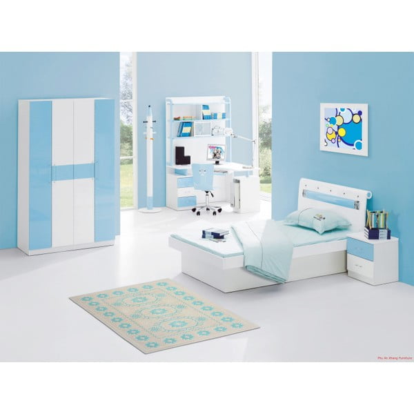 Tyrkysový bavlněný koberec Floorist Oni, 120 x 180 cm-image-1