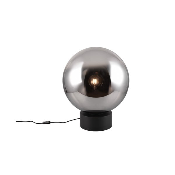 Černá LED stolní lampa se skleněným stínidlem (výška 60 cm) Cipallone – CINQUE