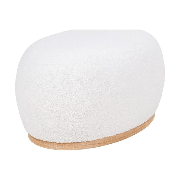 Bílý taburet z textilie bouclé Manhattan – House Nordic-image-1