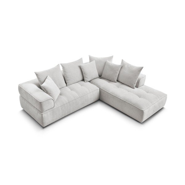 Světle šedá žinylková rohová pohovka (pravý roh/do L) Whesley – Bobochic Paris-image-4