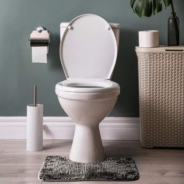 Tmavě šedé WC koupelnové předložky v sadě 2 ks 80x50 cm Bati – Restilo-image-2
