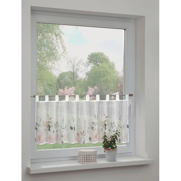 Bílá záclona 135x45 cm Floral – Sehlbach-image-1