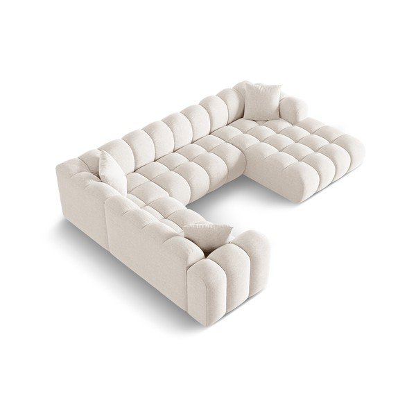 Krémová žinylková rohová pohovka (levý roh/do "U") Treno – Cosmopolitan Design-image-2