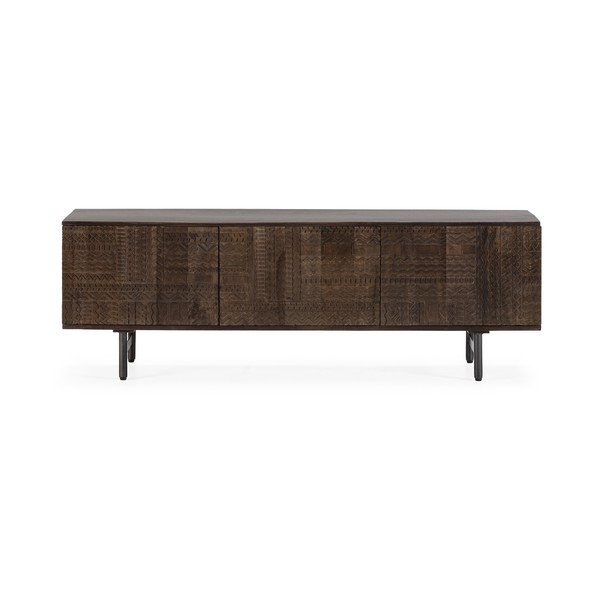 Tmavě hnědý TV stolek z mangového dřeva 145x48x40 cm Kalai – MOME-image-4