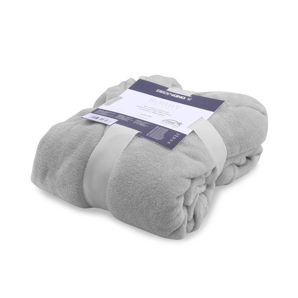 Šedý unisex župan z mikrovlákna DecoKing Robby, velikost XS-image-1