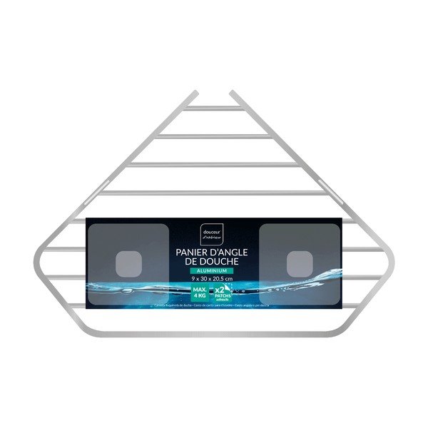 Hliníková koupelnová polička bez vrtání/rohová v leskle stříbrné barvě Filaire Aluminium – douceur d'intérieur-image-2