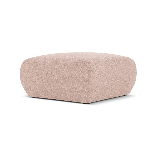 Růžový taburet z textilie bouclé Molino – Micadoni Home-image-1