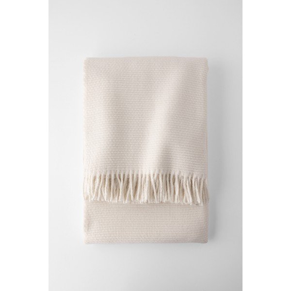 Krémový pléd s podílem bavlny Euromant Zen, 140 x 180 cm