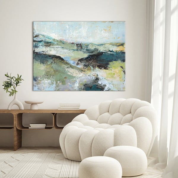 Obraz s ručně malovanými prvky na plátně 118x90 cm Green Mountain   – Malerifabrikken-image-1