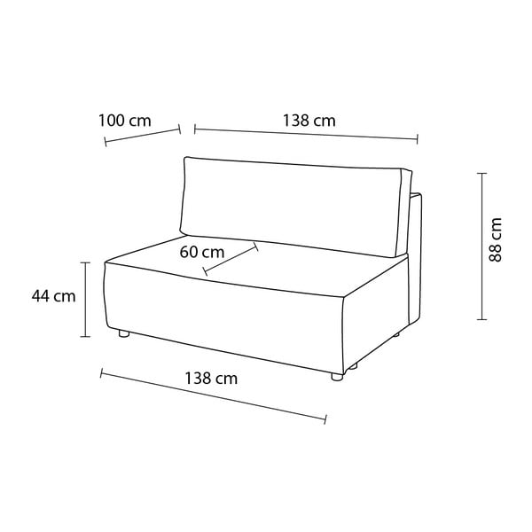 Tmavě modrý manšestrový modul pohovky, středový díl Nihad modular – Bobochic Paris-image-4