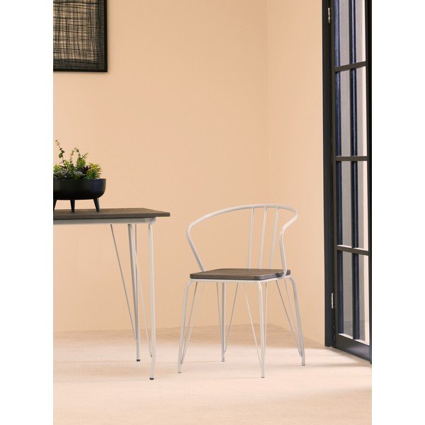 Šedá/v tmavě přírodní barvě jídelní židle z jilmového dřeva District – Premier Housewares-image-1