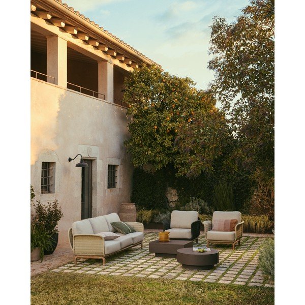 Béžové polstrované zahradní křeslo Alipa – Kave Home-image-3