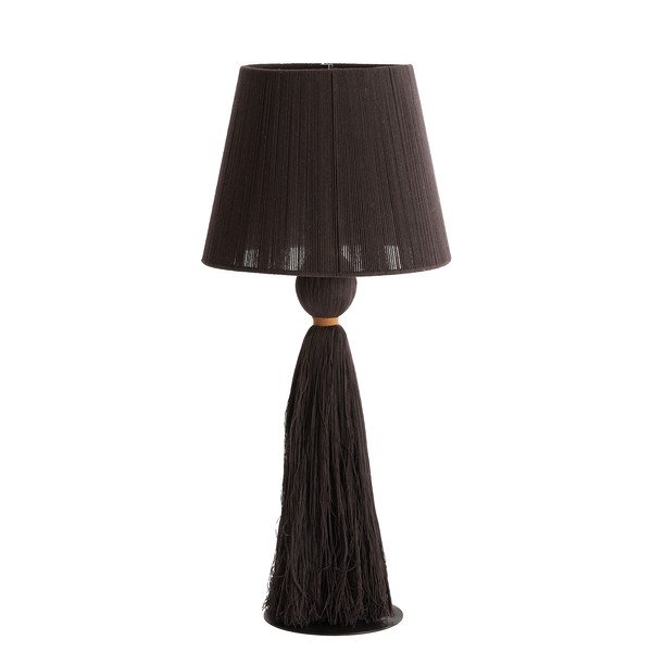 Tmavě hnědá stolní lampa s textilním stínidlem (výška 58 cm) Espino – Light & Living