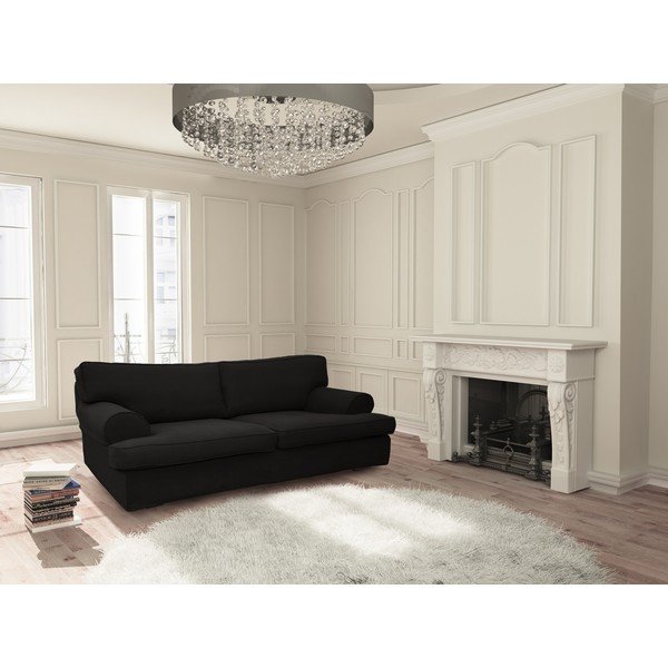 Černá pohovka pro čtyři Rodier Merino-image-1