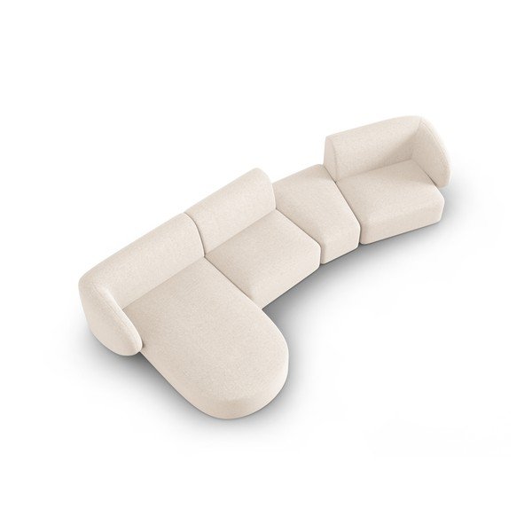 Béžová žinylková rohová pohovka (levý roh/s lenoškou) Paolo – Milo Casa-image-1