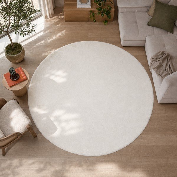 Bílý koberec Universal Fox Liso, Ø 120 cm-image-4