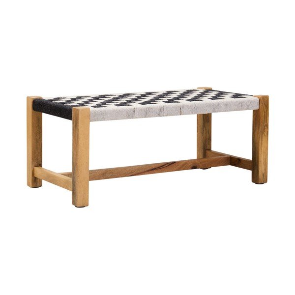 Černobílá dřevěná lavice Satna – Premier Housewares