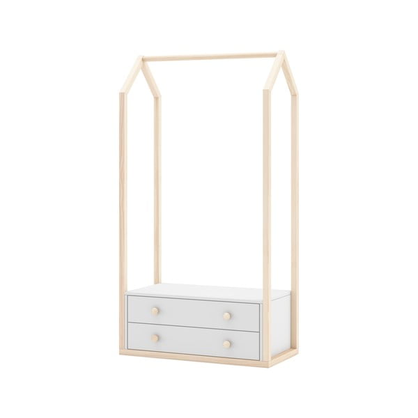 Bílá otevřená dětská šatní skříň 80x170 cm Esteban – Marckeric-image-4