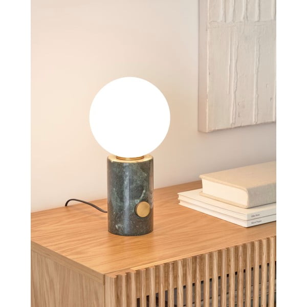 Zelená stolní lampa se skleněným stínidlem (výška 29 cm) Lonela – Kave Home-image-1