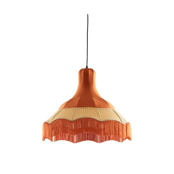 Oranžové závěsné svítidlo s textilním stínidlem ø 50 cm Mizia – Light & Living-image-2