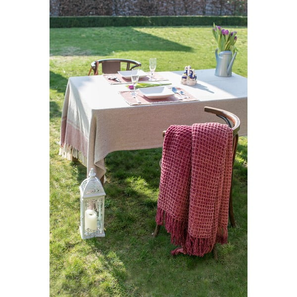 Světle bordová bavlněná deka Tiseco Home Studio Waffle, 130 x 170 cm-image-2