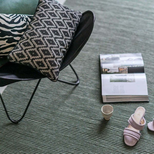 Tmavě zelený jutový koberec běhoun 75x245 cm Ribbon – Mette Ditmer Denmark-image-4