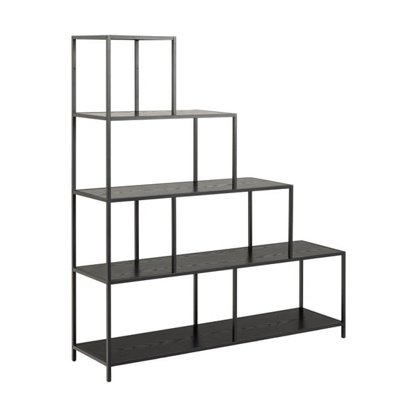 Černá knihovna v dekoru jasanu 135x150 cm Seaford - Actona-image-2