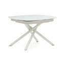 Bílý rozkládací jídelní stůl se skleněnou deskou 100x130 cm Yodalia – Kave Home