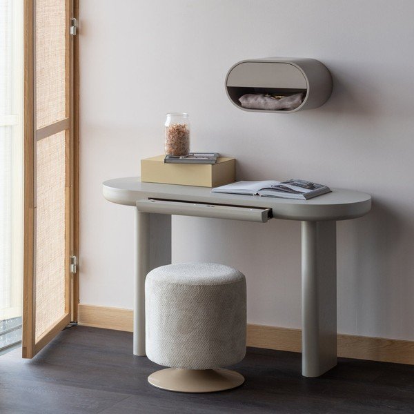 Béžový taburet z textilie bouclé Islen – WOOOD-image-2