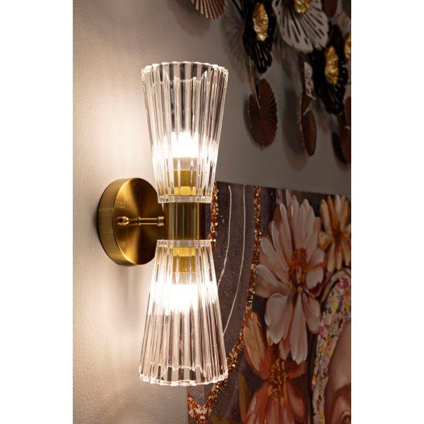 Skleněné nástěnné svítidlo ve zlaté barvě Prague – Mauro Ferretti-image-1