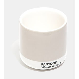 Světle šedý keramický termo hrnek Pantone Cortado, 175 ml