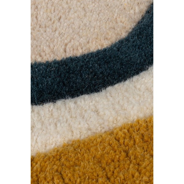 Krémový ručně tkaný vlněný koberec 160x230 cm Leo Scallop – Flair Rugs-image-2