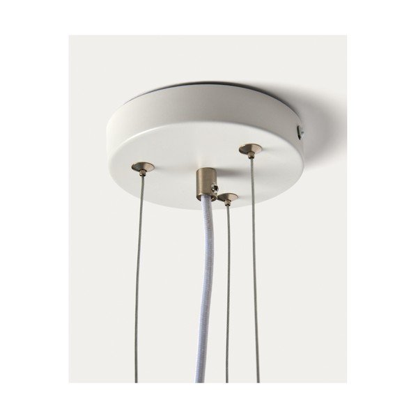 Bílé závěsné svítidlo se skleněným stínidlem ø 40 cm Ardali – Kave Home-image-4