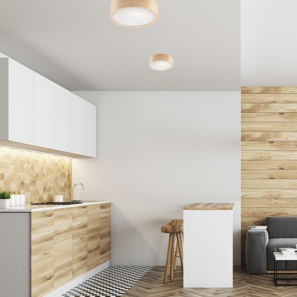 Světle hnědé stropní svítidlo se skleněným stínidlem ø 27 cm Eveline – LAMKUR-image-1