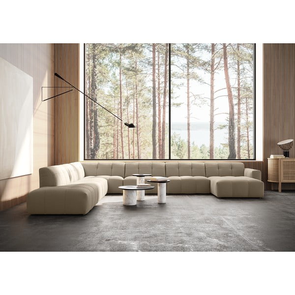 Béžová rohová pohovka do "U" Chess – Furninova -image-1