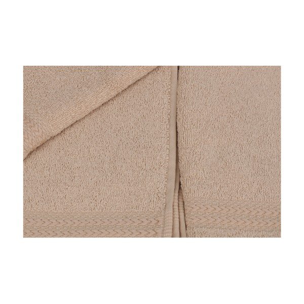 Sada 6 béžových ručníků do koupelny, 50 x 30 cm-image-4