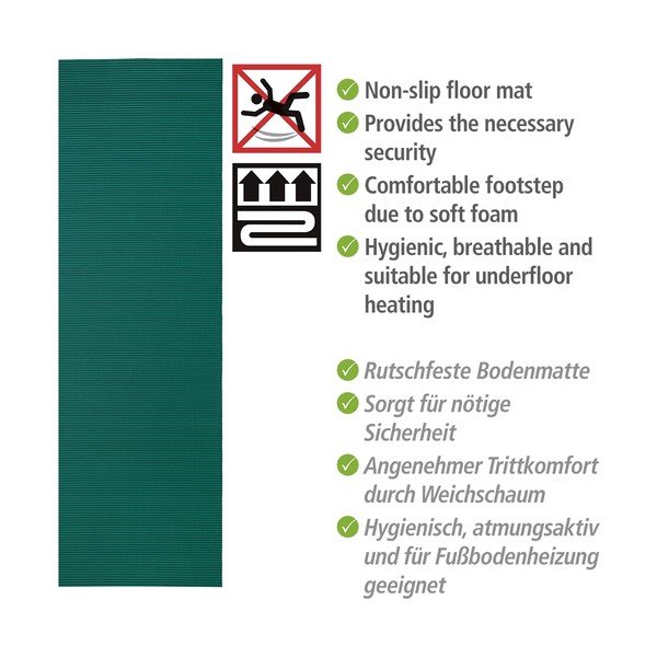 Tmavě zelená plastová koupelnová předložka 65x200 cm Petrol – Wenko-image-4