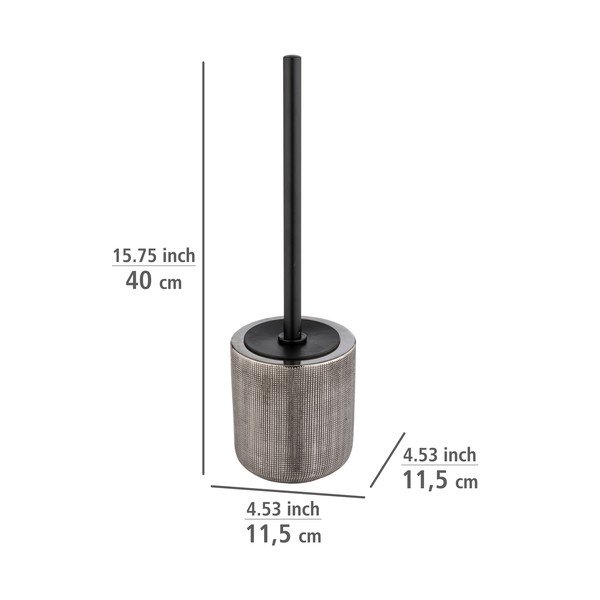 Keramická WC štětka ve stříbrné barvě Rivara – Wenko-image-2