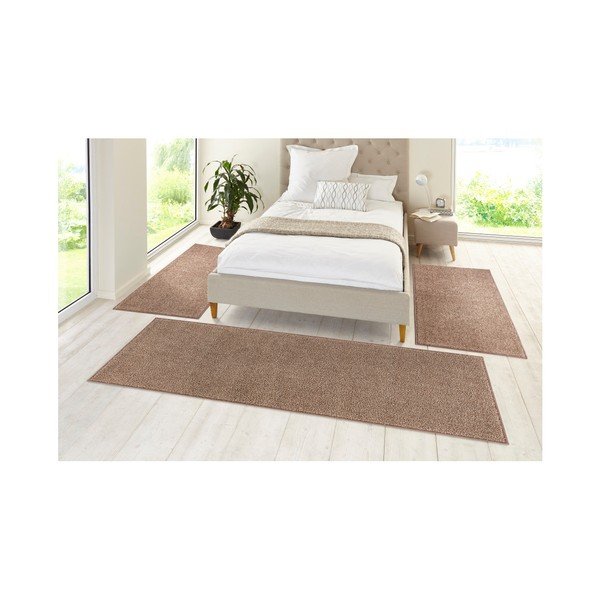 Sada 3 hnědých běhounů Hanse Home Pure-image-1