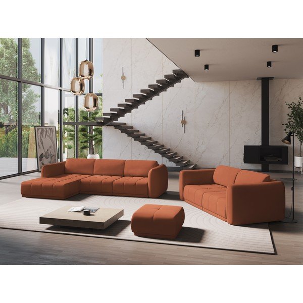 Oranžová rohová pohovka (levý roh) Hoku – Makamii-image-1