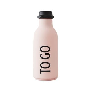 Světle růžová láhev na vodu Design Letters To Go, 500 ml