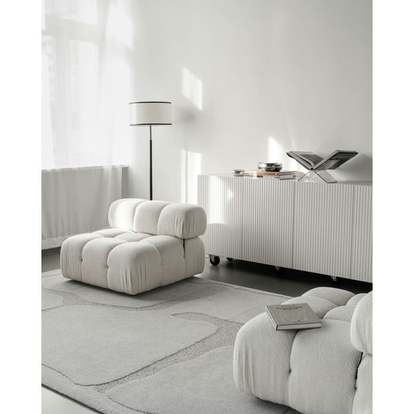 Světle šedý vlněný koberec 200x300 cm Morphic Organica – Agnella-image-1